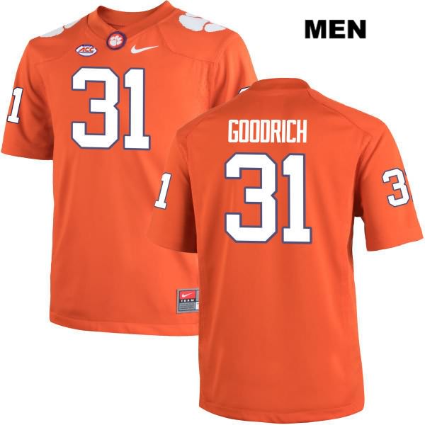 Men's Clemson Tigers #31 Mario Goodrich Stitched Orange Authentic Nike NCAA College Football Jersey ITS6846OM